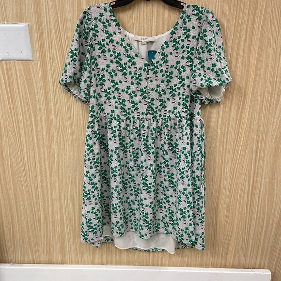 Loft white print dress size 4 - Picture 1 of 4